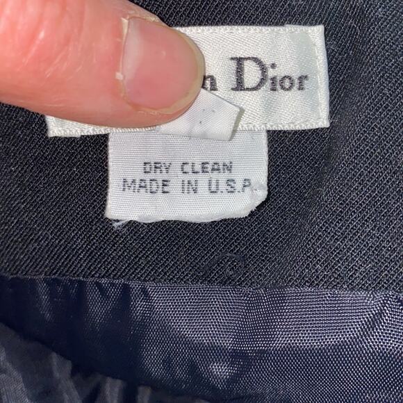 Christian Dior Black Midi Pleated Skirt w/ Pockets EUC Sz 10 Vintage Designer - Picture 8 of 8